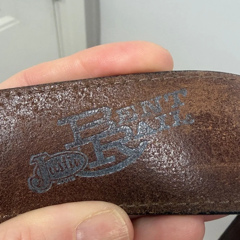 Justin Bent Rail Brown leather belt size 42